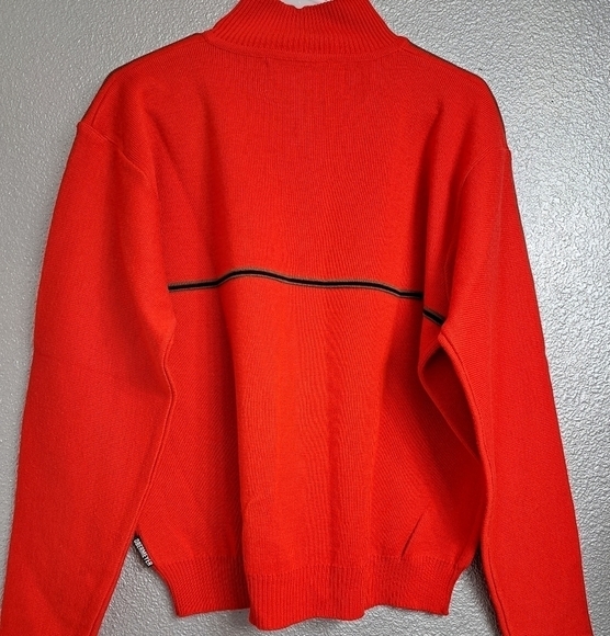 Obermeyer Red Knit Ski Sweater With Racing Stripe - Picture 3 of 5
